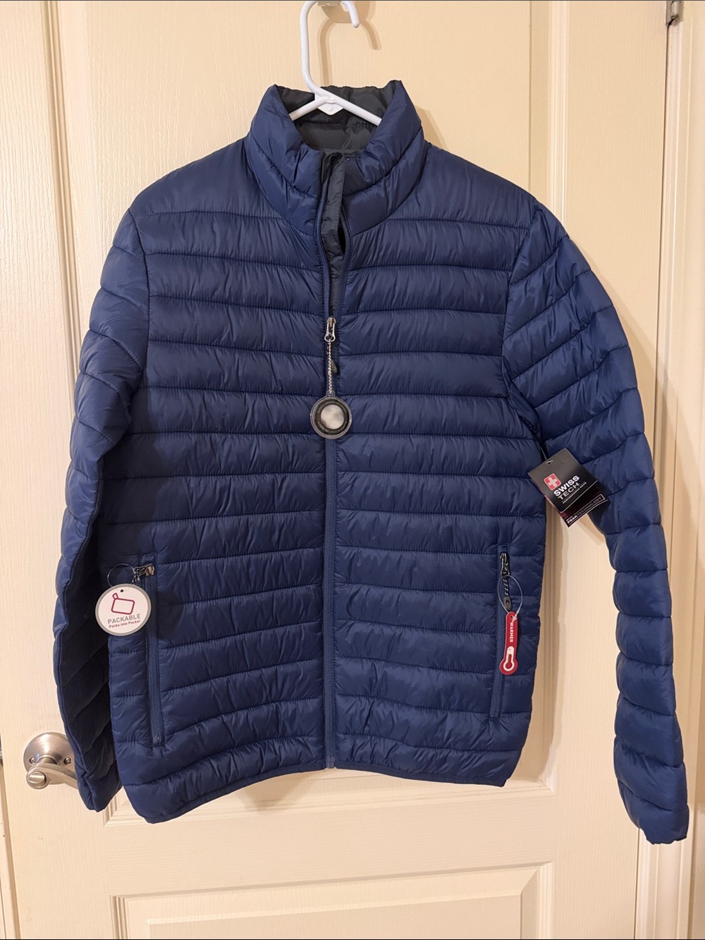 Swiss Tech Navy Quilted Packable Puffer Jacket